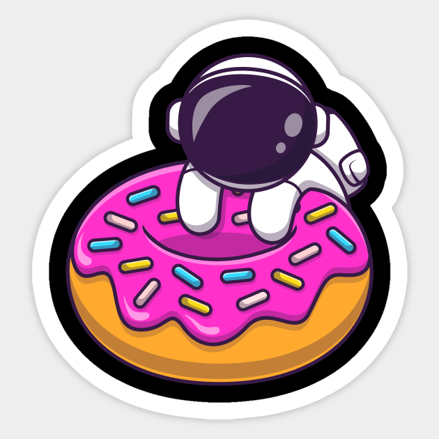 Cute Astronaut With Doughnut Cartoon Sticker by Catalyst Labs